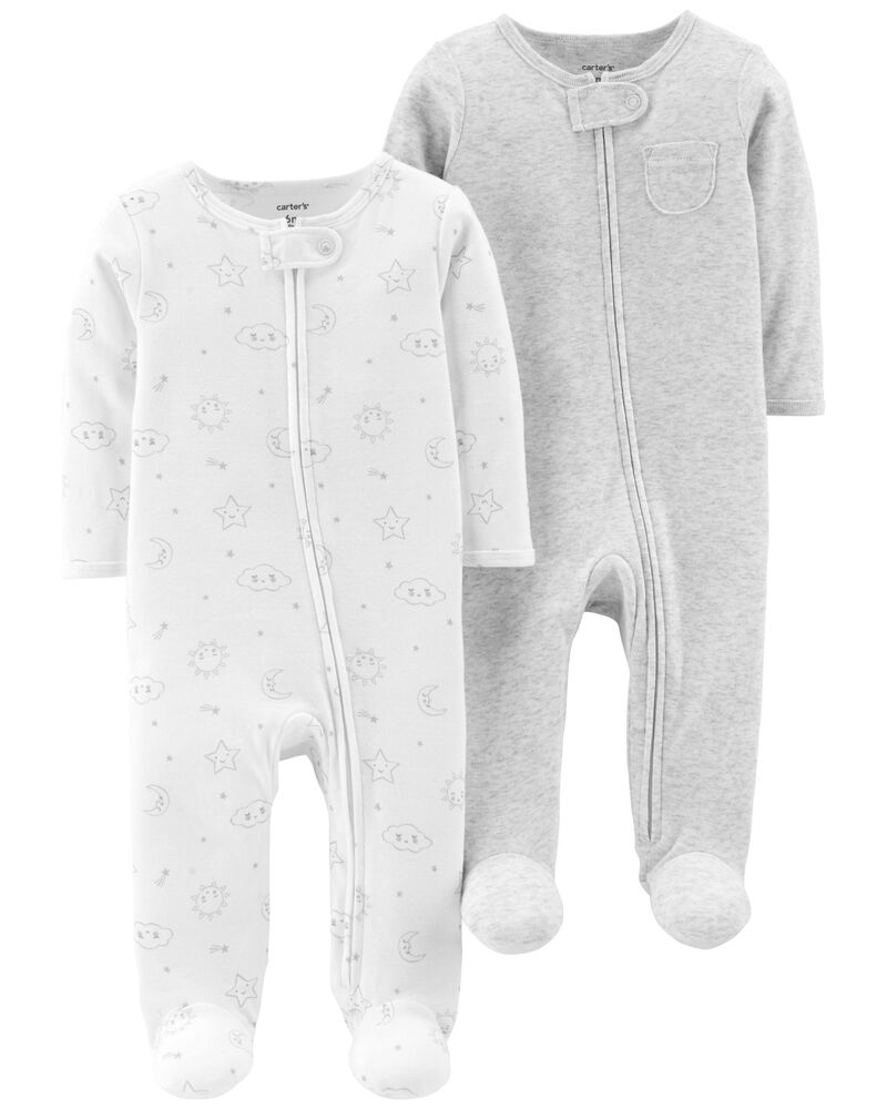 New Carter/'s Girls NB 3m 6m 9m Sleep n Play PJs Unicorn w Balloons 2 Way Zipper